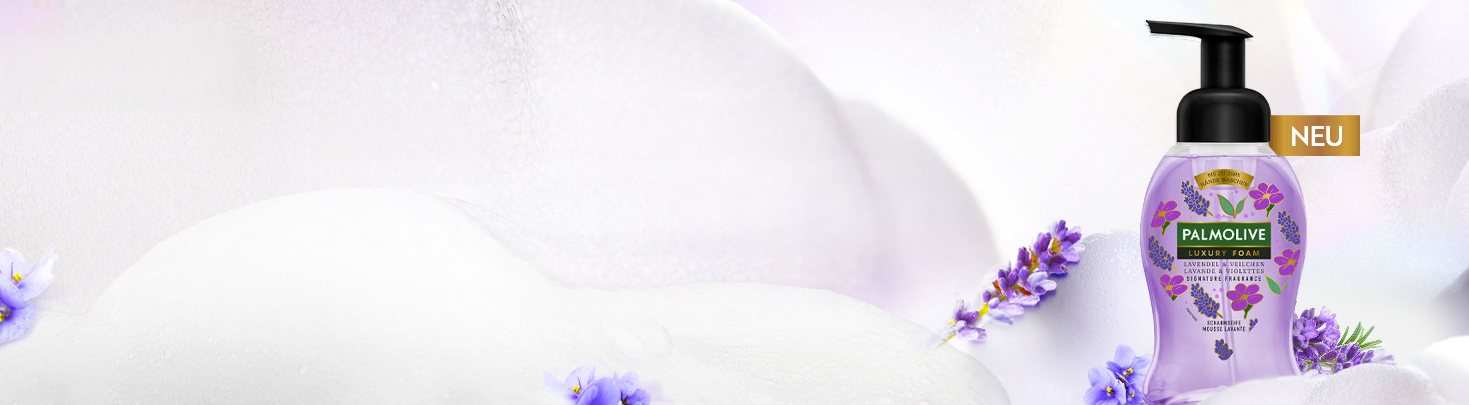 palmolive luxus-schaum lavendel hauptbanner